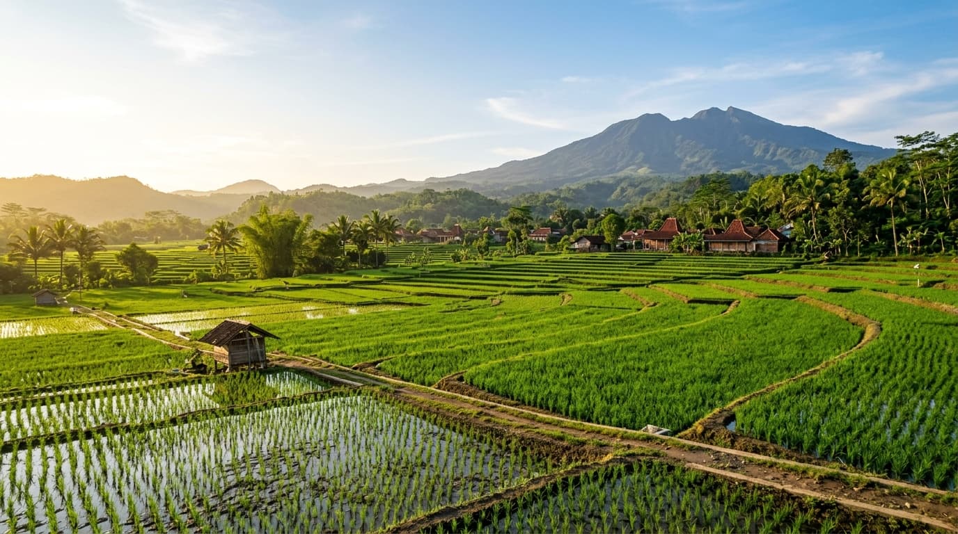 Pemandangan Sawah Desa Bogem